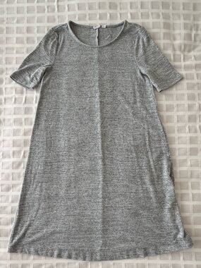 GAP Heather Gray Short-Sleeve A-line Mini Dress